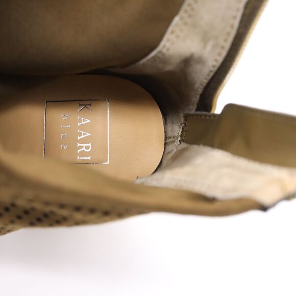 Kaari Blue FRANKIE Olive Green Perforated Ankle Boots Women 8 Slouchy Booties - Picture 7 of 13